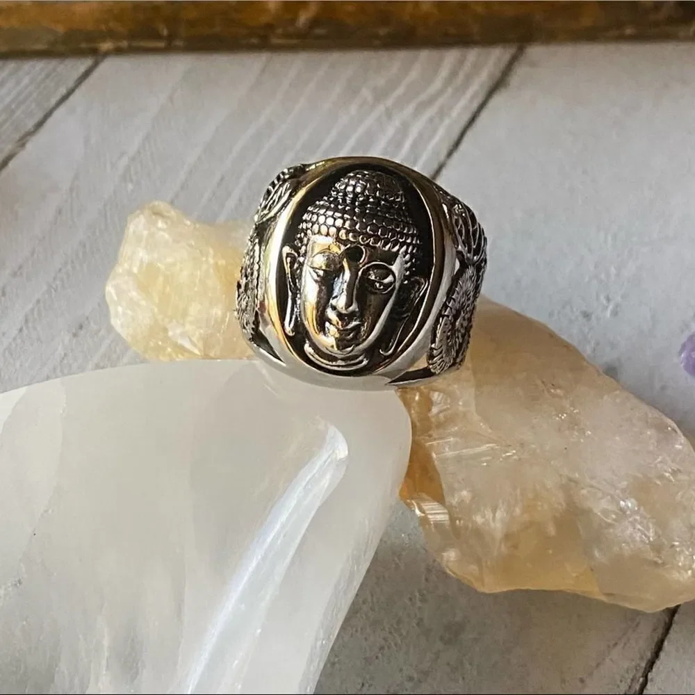Buddha High Polished Stainless Steel Ring Sizes 11,12